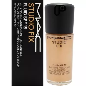 MAC Studio Fix Fluid SPF 15 24-часовая матовая основа плюс контроль жирности NC40 для женщин, 1 унция