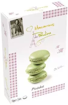 Macarons de Pauline Фисташково-миндальный крем, 6 пирожных с макаронами, 72 г, упаковка из 3 шт. Genuport Trade Gmbh