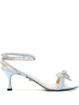 MACH & MACH босоножки Double Bow 65 с кристаллами, синий