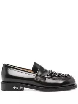 MACH & MACH лоферы с заклепками, черный