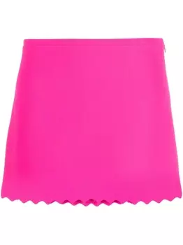 MACH & MACH шерстяная мини-юбка с фестонами, розовый