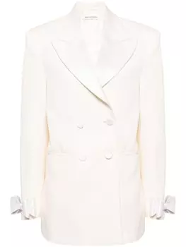 MACH & MACH шерстяное платье-блейзер с бантом, серый