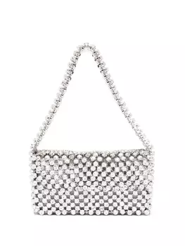 MACH & MACH сумка на плечо с кристаллами, серебристый