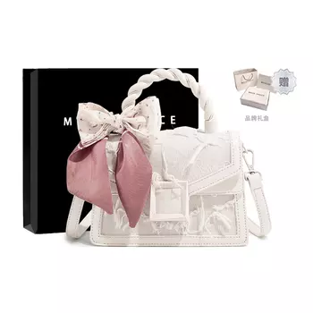 MACKJANICE Сумка Kelly из холста, через плечо, женская, молочно-белая