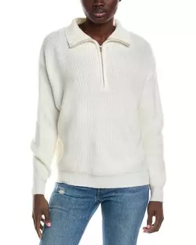 Madison Miles Quarter Zip-пуловер, белый