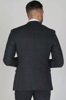 Мадрид - клетчатый твидовый блейзер Paul Andrew, темно-синий