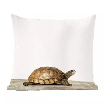Магазин анималистической печати MuchoWow - детская комната с черепаховым животным принтом - 60x60 см - чехол на подушку - хлопчатобумажная ткань - декоративные чехлы на подушки