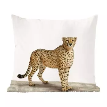 Магазин анималистической печати MuchoWow - Детская с животным принтом гепарда - 60x60 см - чехол на подушку - хлопчатобумажная ткань - декоративные чехлы на подушки