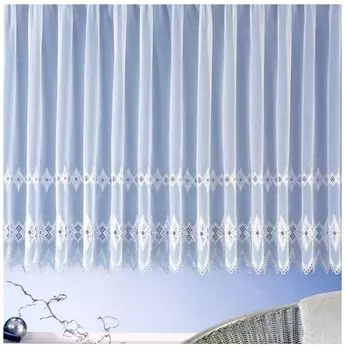 Магазин штор heimtexland с вышивкой макраме, бордюром, рюшами, лентой, прозрачным типом 122, высота 243 см x ширина 450 см, белый