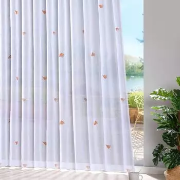 Магазин штор heimtexland Вуаль Дымчатая лента для штор Прозрачная свинцовая лента Готовая штора Тип 872 Terra В x Ш 245 x 250 см, оранжевый