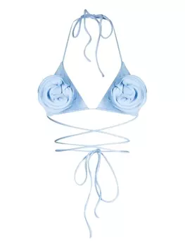 Magda Butrym бикини с цветочной аппликацией и вырезом халтер, синий