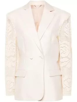 Magda Butrym блейзер с вязанными крючком панелями, нейтральный цвет
