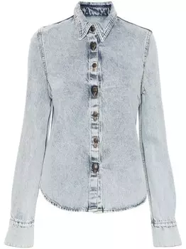 Magda Butrym джинсовая рубашка с длинными рукавами, синий