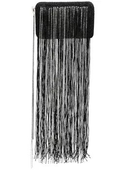 Magda Butrym клатч Lelia с бахромой, черный
