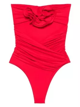 Magda Butrym купальник с цветочной аппликацией, красный