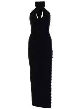 Magda Butrym макси-платье с вырезом халтер, черный