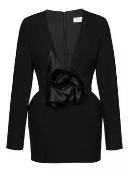 Magda Butrym платье с цветочной аппликацией, черный