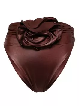 Magda Butrym плавки бикини с цветочной аппликацией, коричневый