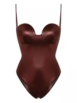 Magda Butrym ретро купальник, коричневый