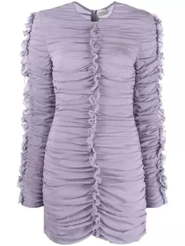 Magda Butrym шелковое платье мини с оборками, фиолетовый