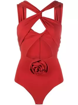 Magda Butrym топ без рукавов с цветочной аппликацией, красный