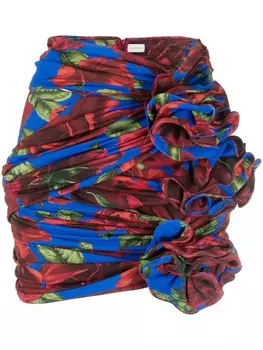 Magda Butrym юбка с завышенной талией и графичным принтом, синий