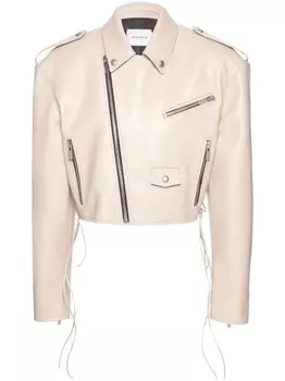 Magda Butrym укороченная байкерская куртка, нейтральный цвет