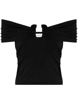 Magda Butrym укороченная блузка с открытыми плечами, черный