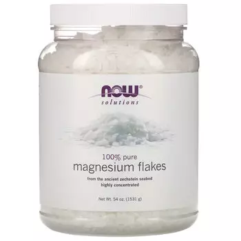 Магниевые хлопья NOW Foods Solutions 100 % чистоты, 1531 г