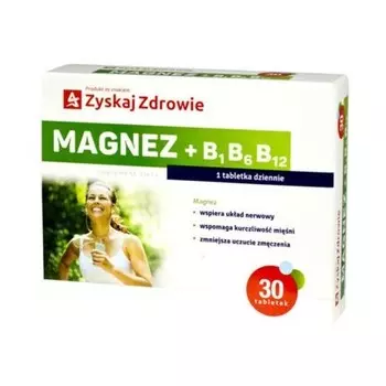 Магний B1 B6 B12 30 таблеток, Zyskaj Zdrowie