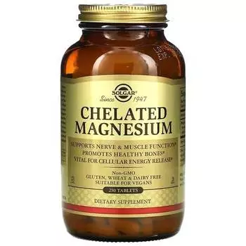 Магний в хелатной форме Solgar, 250 таблеток