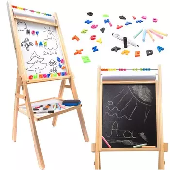 Магнитная доска с магнитами. Двусторонняя сухостираемая доска Xl. Trifland