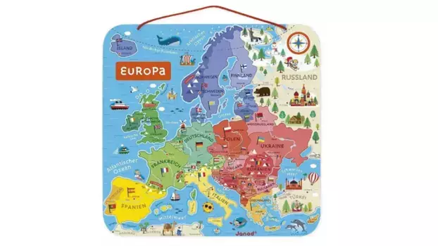 Магнитная паззл европа,