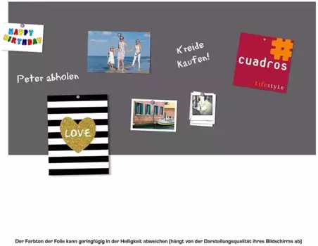 Магнитная пленка Queence "Магнитная пленка для школьной доски", пленка для стенной доски, магнитная пленка, самоклеящаяся, мел + неодимовые магниты 50х0,1х100 см, темно-серый