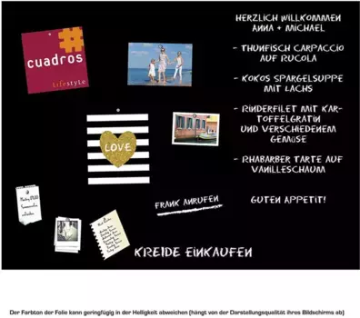 Магнитная пленка Queence "Магнитная пленка для школьной доски", пленка для стенной доски, магнитная пленка, самоклеящаяся, мел + неодимовые магниты 50х0,1х100 см, черный