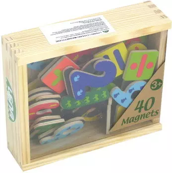 Магнитные деревянные цифры, развивающий набор, 40 элементов. Lena