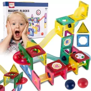 Магнитные строительные блоки Светящаяся дорожка 3D MalPlay
