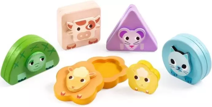 Магнитный деревянный пазл от Djeco Farm.