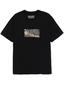 Maharishi футболка 1395 Cyber Skeleton, черный