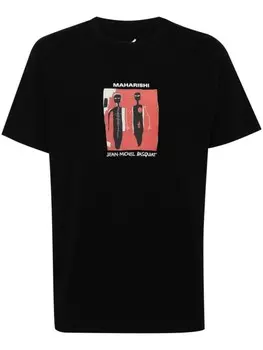 Maharishi футболка из хлопка с логотипом, черный