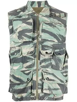 Maharishi жилет с камуфляжным принтом, зеленый