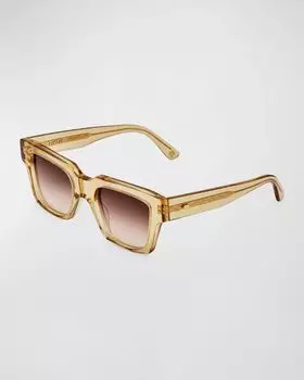 Mahi Бежевые квадратные солнцезащитные очки из ацетата KIMEZE, цвет Yellow Gold Crystal