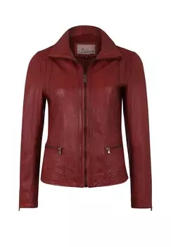 Махровая кожаная куртка в модном образе 7eleven, цвет Blood Red (3617)
