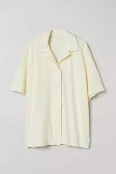 Махровая рубашка H&M, сливочный
