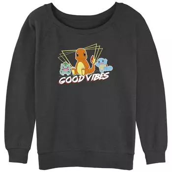 Махровая толстовка с напуском и рисунком для начинающих Pokmon "Good Vibes" Starter Licensed Character