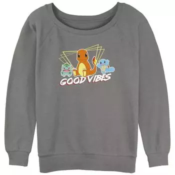 Махровая толстовка с напуском и рисунком для начинающих Pokmon "Good Vibes" Starter Licensed Character