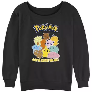 Махровая толстовка с напуском и рисунком Pokmon Gotta Catch 'Em All для юниоров Licensed Character, черный