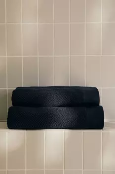 Махровое банное полотенце из хлопка H&M, 70x140 см, черный