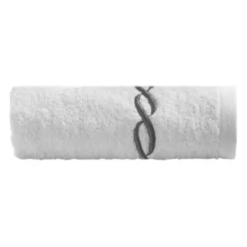 Махровое банное полотенце из хлопка с греческой вышивкой - Zeus Lisola, цвет Grigio