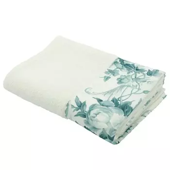 Махровое банное полотенце с цветочной оборкой - Kelly Lisola, цвет Panna/Avio